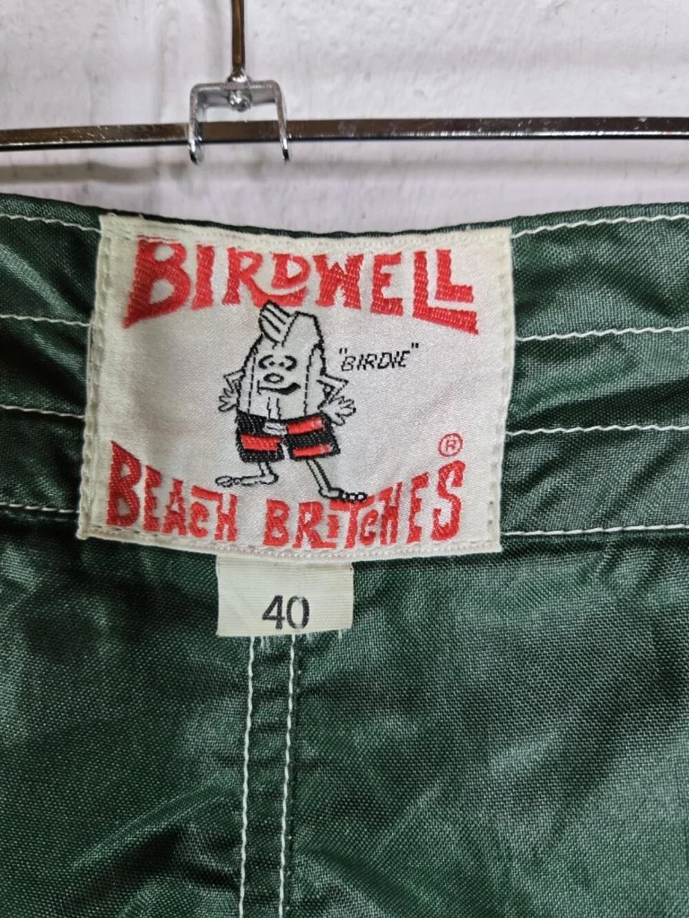 Birdwell Beach Briches Mens Green Swim Trunks Surf California EUC